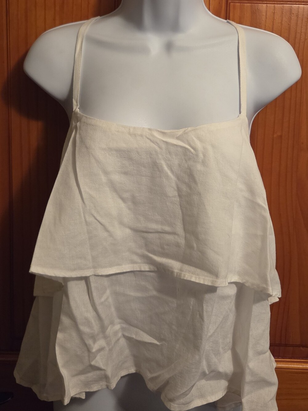 NWT DL1961 Downing Street Flutter Layered Ruffle Tank Top White Small